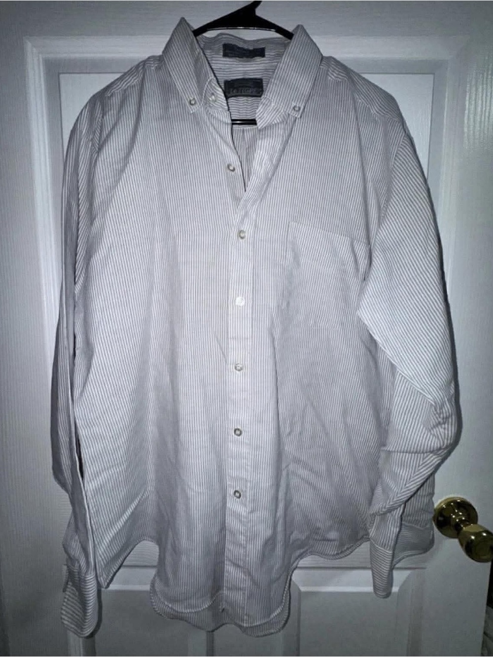 Le Tigre White Shirt with Thin Blue Pinstripes